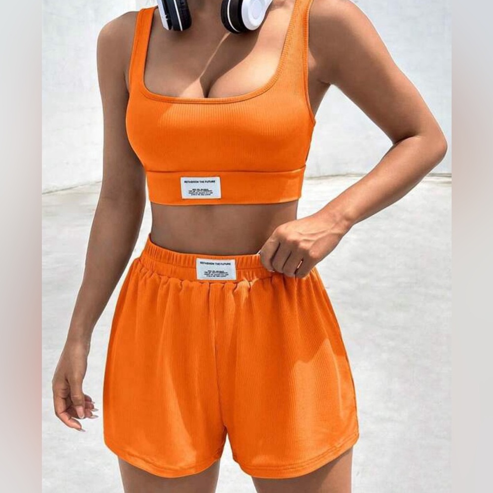 Orange short set